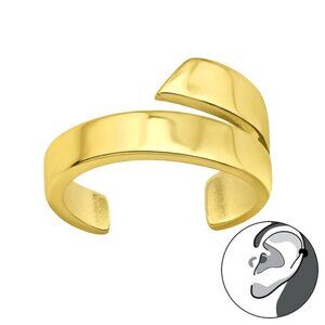 14k Gold Vermeil Simple Ear Cuff